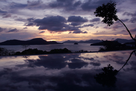 Twilight of the sunset over the sea.の写真素材