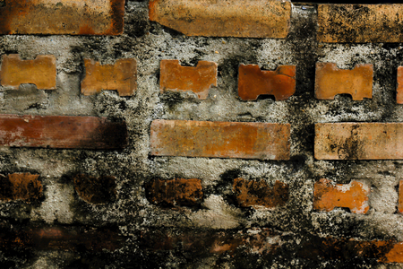 Old brick wall with stainsの写真素材