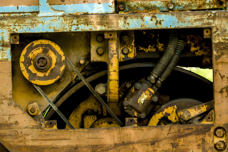 Dusty engine parts are rusty.の写真素材