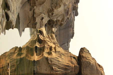 Traces of water eroded rocks.の写真素材