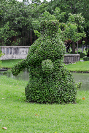 Tree trimming as animals in the park.の写真素材