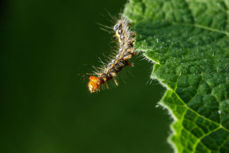 The caterpillars are eagerly eating fresh leaves.