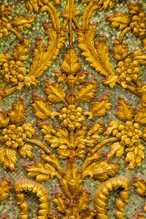 A pattern that is unique to Thailand on a temple wall.の写真素材