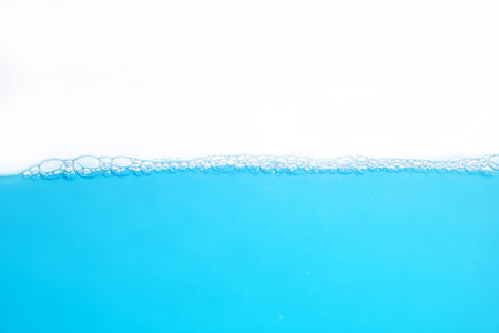 Water Surface Splash and bubbles . on white background.