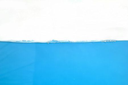 Water Surface Splash and bubbles . on white background.