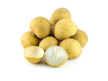 longan. fresh longan isolated on white backgroundの写真素材