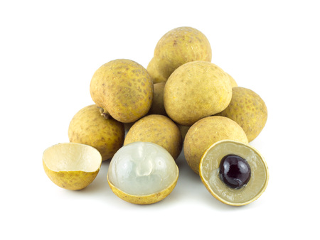 longan. fresh longan isolated on white backgroundの写真素材