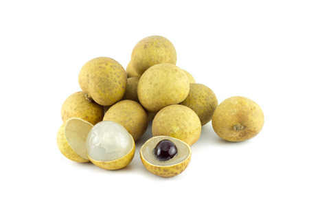 longan. fresh longan isolated on white backgroundの写真素材