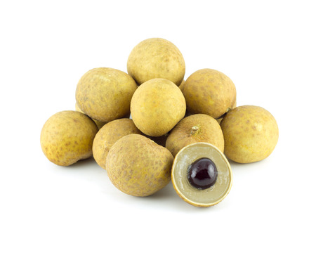 longan. fresh longan isolated on white backgroundの写真素材