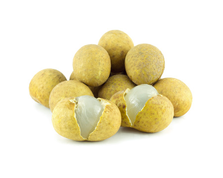 longan. fresh longan isolated on white backgroundの写真素材