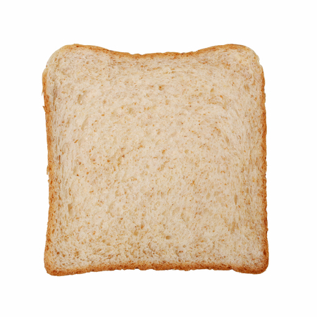 Slice of white bread isolated on white background.の写真素材
