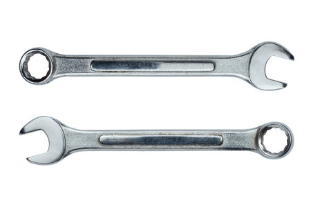 Wrench metal spanner spanner isolated on white background.