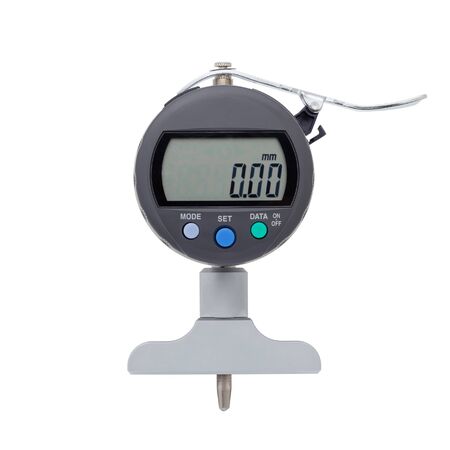 Digital dial indicator gauge, digital indicator depth gauge isolated on white background.