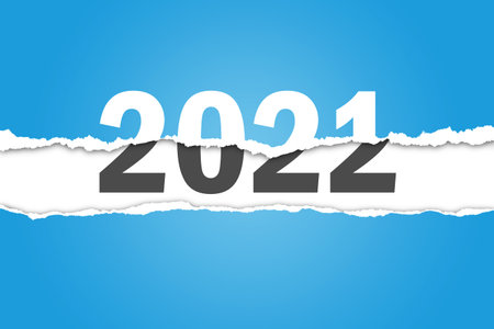 Tear the paper from the year 2021 followed to the new year 2022.