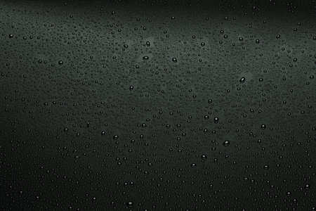 Water droplets on black backgroundの写真素材