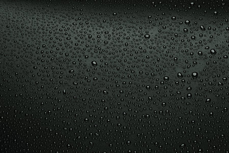 Water droplets on black backgroundの写真素材