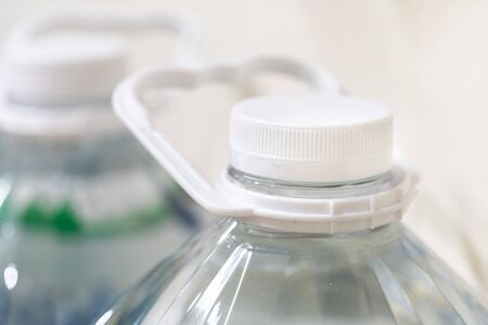 Bottle caps and handles for 5 liters of water bottlesの写真素材
