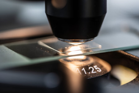 Macro photo of microscope and slide