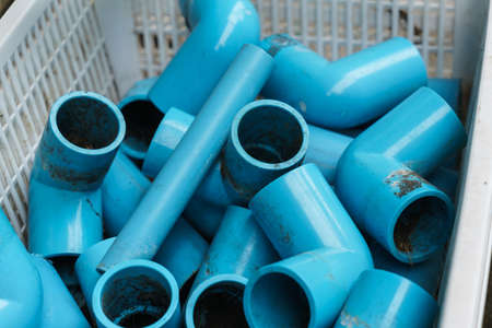 Old PVC water pipe connectorの写真素材
