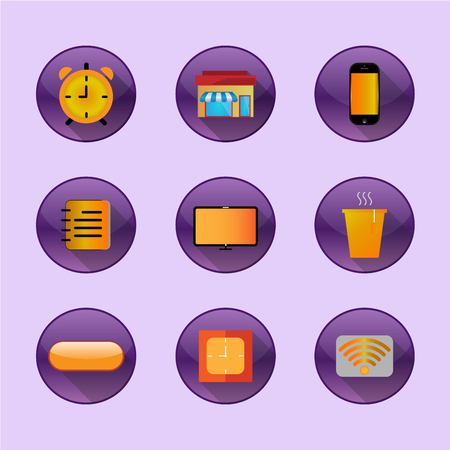 Flat icons home freelanceのイラスト素材