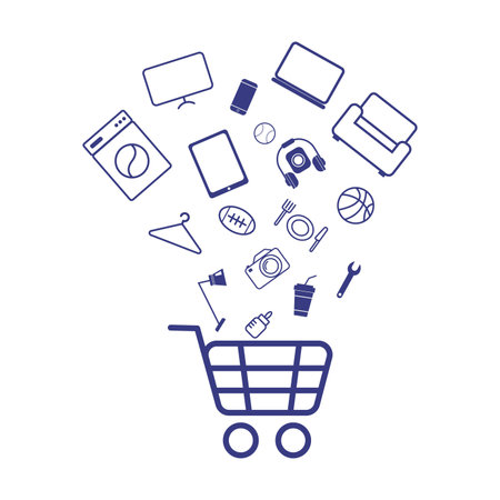 Shopping cart iconsのイラスト素材