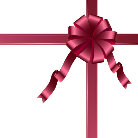 Red ribbon vector template on white backgroundのイラスト素材