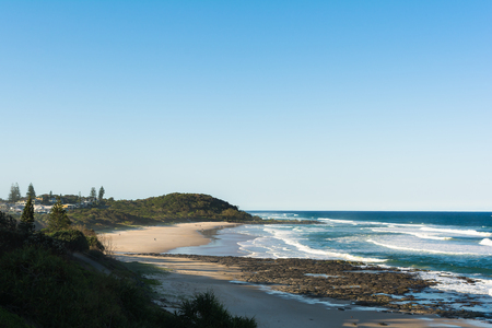 The ocean view on the beach in Byron Bay , Australiaの写真素材