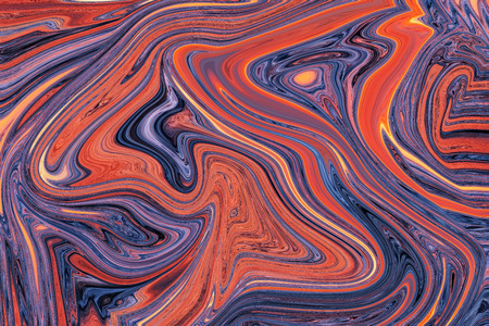 Ð¡olourful marble ink texture background.  Red and purple abstract wavy marbling pattern. Acrylic paints.の写真素材