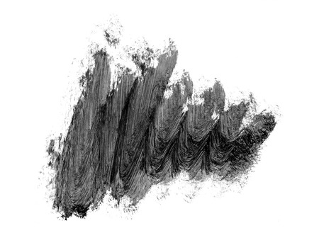 Abstract black brush strokes isolated on white background. Grunge brush smears.の写真素材