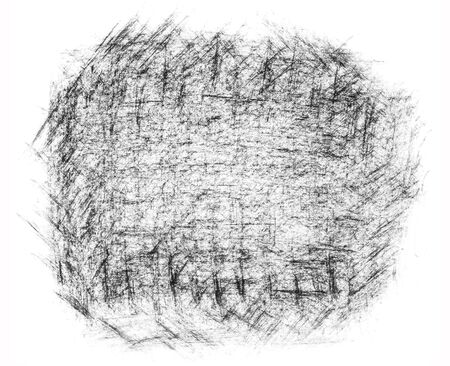 Black abstract grunge brush strokes isolated on white background.の写真素材