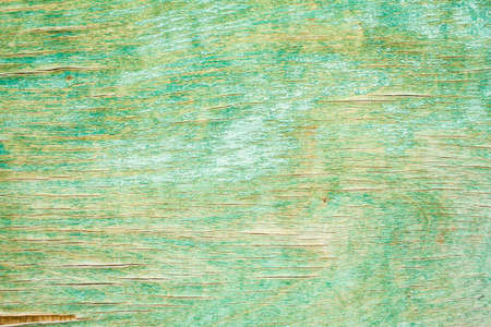 Old green shabby and cracked wooden surface with peeling paint texture background.の写真素材