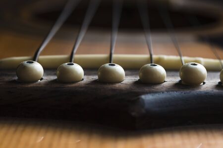 Acoustic Guitar string pegsの写真素材
