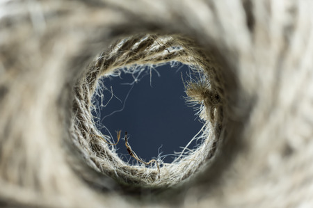 Inside a skein of jute twineの写真素材