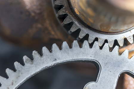 Rustic gear mechanism closeupの写真素材