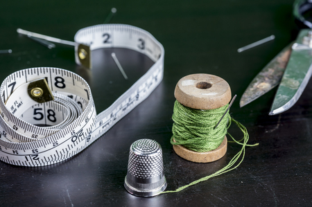 Vintage sewing kitの写真素材