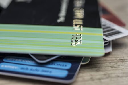 Macro shot of credit cardsの写真素材
