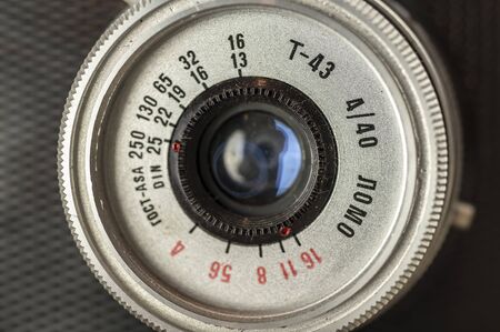 Close up shot of a vintage 35mm film cameraの写真素材
