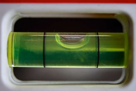 Macro shot of a spirit level for construction workの写真素材