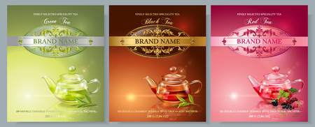 Tea packaging bannersのイラスト素材