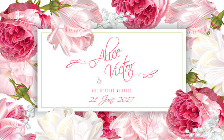 Rose wedding invitationのイラスト素材