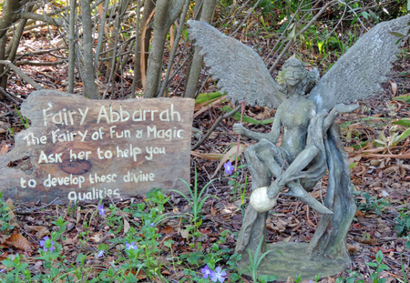 Fairy Abbarah sculpture sitting in the gardenのeditorial素材