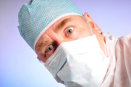 Medial person tilted head shocked lookの写真素材