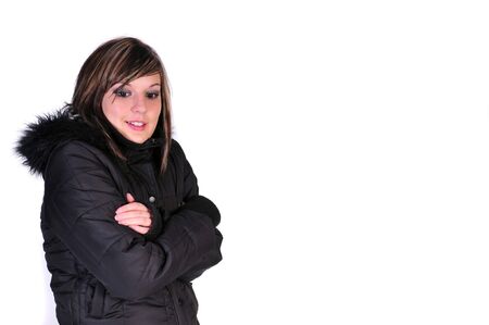 woman in a winter coatの写真素材