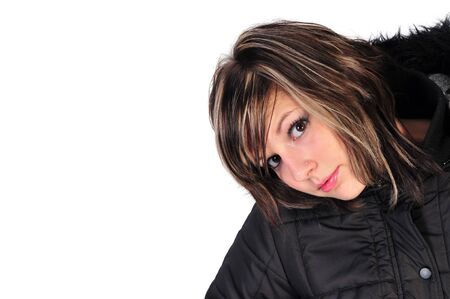 woman in a winter coatの写真素材