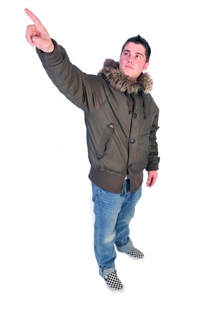 man in a winter coatの写真素材