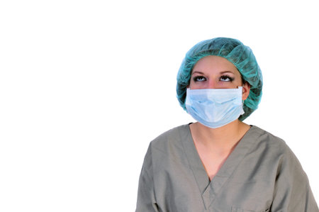 nurse in a hat and maskの写真素材