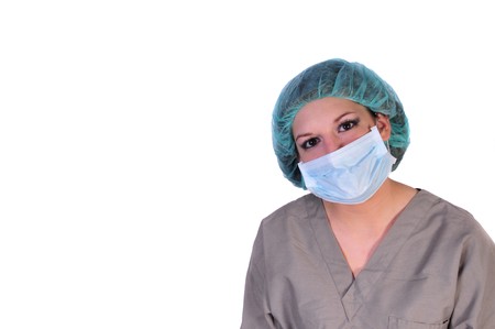 Nurse in a hat and maskの写真素材