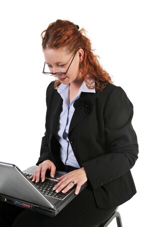 business woamn with laptopの写真素材