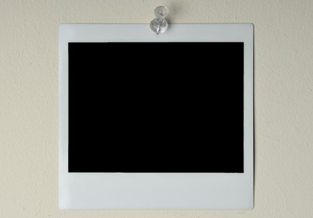 instant photo on a wallの写真素材