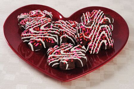 a serving of valentines day snacks or candy backgroundの写真素材